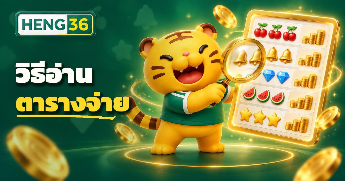 ตัวอย่างหน้าตารางจ่าย Paytable ของเกมสล็อตออนไลน์บน HENG36
