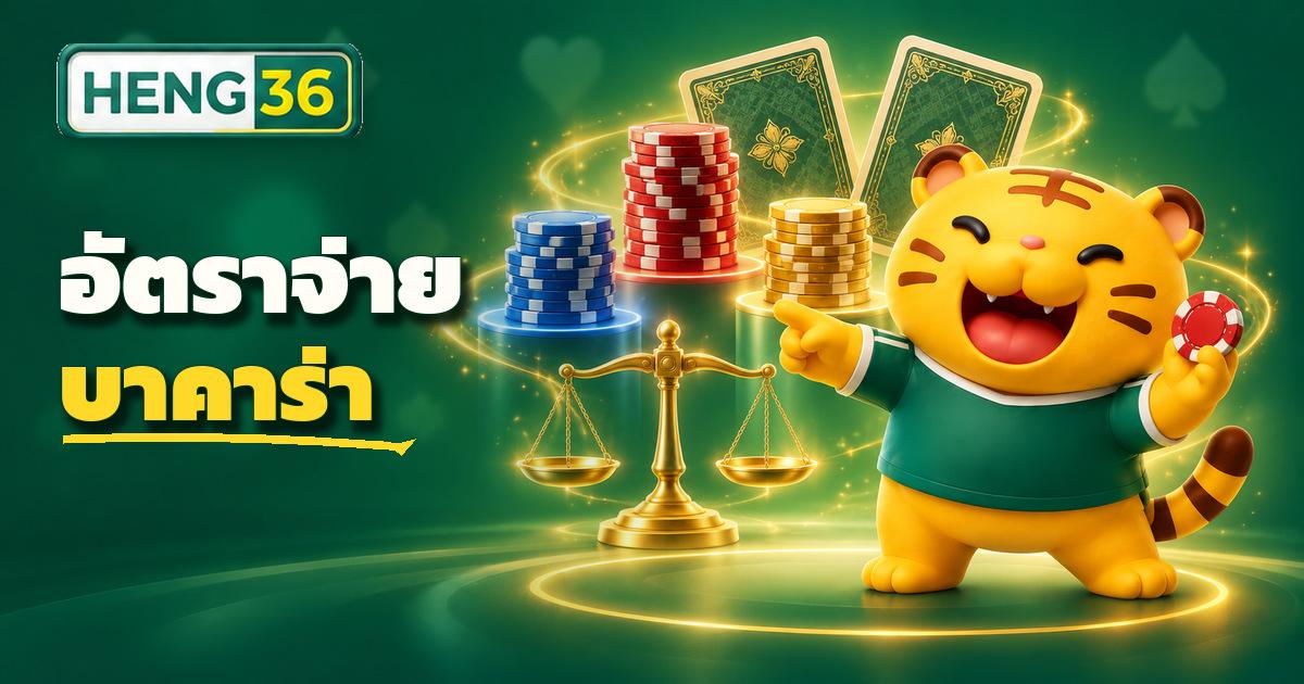 โต๊ะบาคาร่าคาสิโนสดแสดงช่องเดิมพัน Player Banker Tie พร้อมอัตราจ่าย